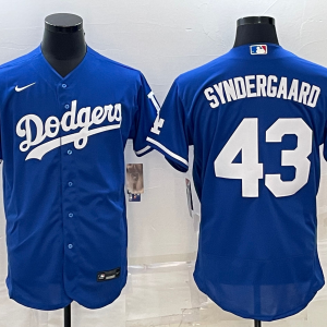 MLB Los Angeles Dodgers #43 Noah Syndergaard Blue Flex Base Elite Jersey