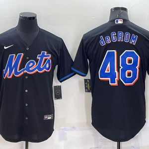 MLB New York Mets #48 Jacob deGrom Black Game Nike Jersey