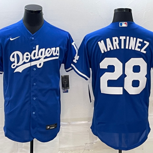 MLB Los Angeles Dodgers #28 J.D. Martinez Blue  Flex Base Elite Jersey