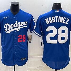 MLB Los Angeles Dodgers #28 J.D. Martinez Blue  Flex Base Elite Jersey