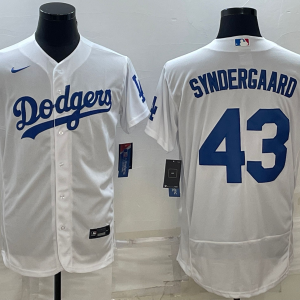 MLB Los Angeles Dodgers #43 Noah Syndergaard White Flex Base Elite Jersey