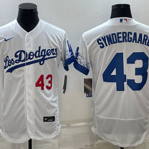 MLB Los Angeles Dodgers #43 Noah Syndergaard White City Connect Flex Base Elite Jersey