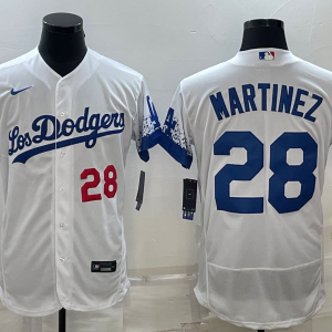 MLB Los Angeles Dodgers #28 J.D. Martinez White City Connect Flex Base Elite Jersey