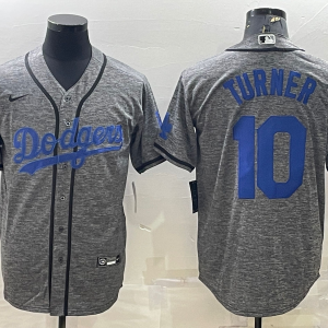 MLB Los Angeles Dodgers #10 Justin Turner Gray Nike Jersey