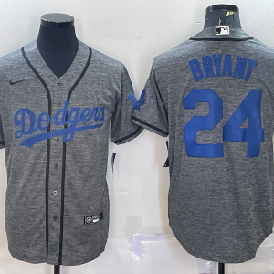 MLB Los Angeles Dodgers #24 Kobe Bryant Gray Nike Jersey