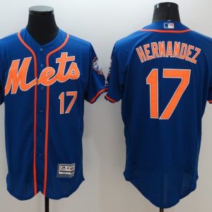 MLB New York Mets #17 Hernandez Blue Flex Base Elite Jersey