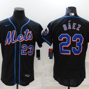 MLB New York Mets #23 Baez Black Flex Base Elite Jersey