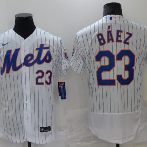 MLB New York Mets #23 Baez White Flex Base Elite Jersey