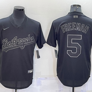 MLB Los Angeles Dodgers #5 Freddie Freeman Black Pitch Black Fashion Jersey