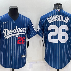 MLB Los Angeles Dodgers #26 Gonsolin Navy Thorwback Jersey
