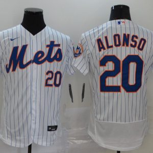 MLB New York Mets #20 Alonso White Flex Base Elite Jersey