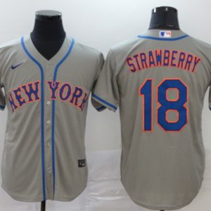 MLB New York Mets #18 Darryl Strawberry Blue Game Nike Jersey