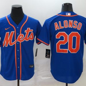MLB New York Mets #20 Alonso Blue Game Nike Jersey