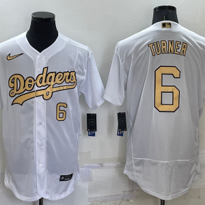 MLB Los Angeles Dodgers #6 Turner 2022 All-Star White Flex Base Elite Jersey