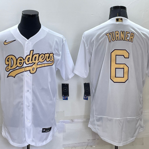 MLB Los Angeles Dodgers #6 Turner 2022 All-Star White Flex Base Elite Jersey