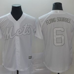 MLB Mets #6 Jeff McNeil Flying Squirrel White 2019 Players Weekend Player Men Jersey