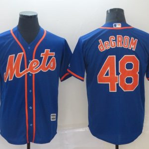MLB New York Mets #48 Jacob deGrom Blue Game Men Jersey