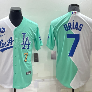 Copy MLB Los Angeles Dodgers #7 Julio Urias White/Green 2022 All-Star Jersey