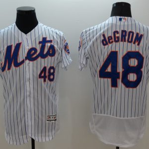 Majestic MLB New York Mets #48 deGROM White Elite Jersey