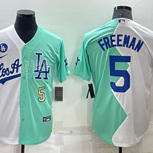 MLB Los Angeles Dodgers #5 Freddie Freeman White/Green 2022 All-Star Jersey