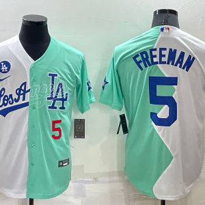 MLB Los Angeles Dodgers #5 Freddie Freeman White/Green 2022 All-Star Jersey