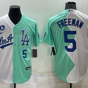 MLB Los Angeles Dodgers #5 Freddie Freeman White/Green 2022 All-Star Jersey