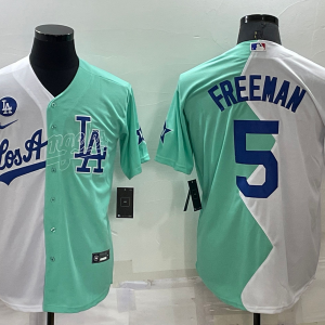 MLB Los Angeles Dodgers #5 Freddie Freeman White/Green 2022 All-Star Jersey