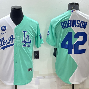 MLB Los Angeles Dodgers #42 Jackie Robinson White/Green 2022 All-Star Jersey