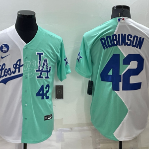 MLB Los Angeles Dodgers #42 Jackie Robinson White/Green 2022 All-Star Jersey