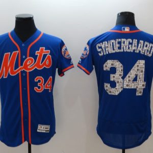MLB New York Mets #34 Syndergaard Blue Spring Training Elite Jersey