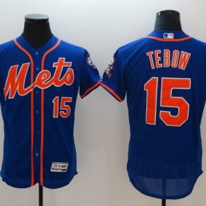 MLB New York Mets #15 Tebow Blue Elite Jersey