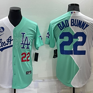 MLB Los Angeles Dodgers #22 Bad Bunny White/Green 2022 All-Star Jersey