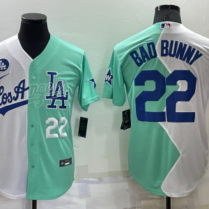 MLB Los Angeles Dodgers #22 Bad Bunny White/Green 2022 All-Star Jersey