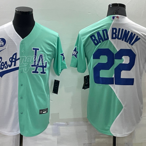 MLB Los Angeles Dodgers #22 Bad Bunny White/Green 2022 All-Star Jersey