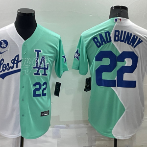 MLB Los Angeles Dodgers #22 Bad Bunny White/Green 2022 All-Star Jersey