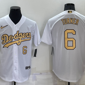 MLB Los Angeles Dodgers #6 Turner 2022 White City Connect Jersey