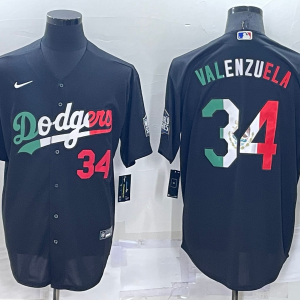 MLB Los Angeles Dodgers #34 Toro Valenzuela Mexico Black Jersey