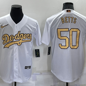 MLB Los Angeles Dodgers #50 Mookie Betts  2022 All-Star White Jersey