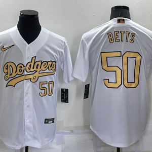 MLB Los Angeles Dodgers #50 Mookie Betts  2022 All-Star White Jersey