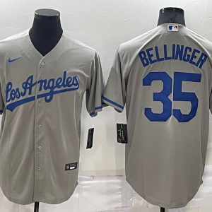 MLB Los Angeles Dodgers #35 Cody Bellinger Grey Nike Game Jersey