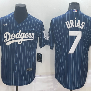 MLB Los Angeles Dodgers #7 Julio Urias Navy Blue Throwback Jersey