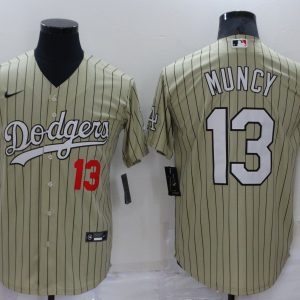 MLB Los Angeles Dodgers #13 Muncy Cream Jersey