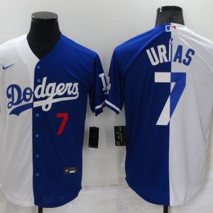 MLB Los Angeles Dodgers #7 Julio Urias White/Blue Split Game Jersey