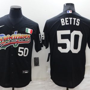MLB Los Angeles Dodgers #50 Mookie Betts Black Game Jersey
