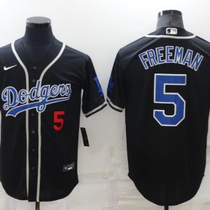 MLB Los Angeles Dodgers #5 Freddie Freeman Black Game Jersey