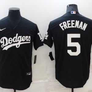 MLB Los Angeles Dodgers #5 Freddie Freeman Black Jersey