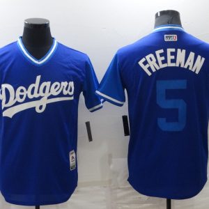 MLB Los Angeles Dodgers #5 Freddie Freeman Blue Game Jersey