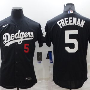 MLB Los Angeles Dodgers #5 Freddie Freeman Black Flex Base Elite Jersey