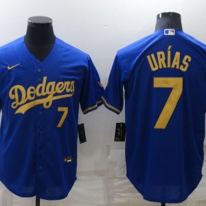 MLB Los Angeles Dodgers #7 Julio Urias Royal Gold Game Jersey