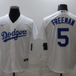 MLB Los Angeles Dodgers #5 Freddie Freeman White Game Jersey